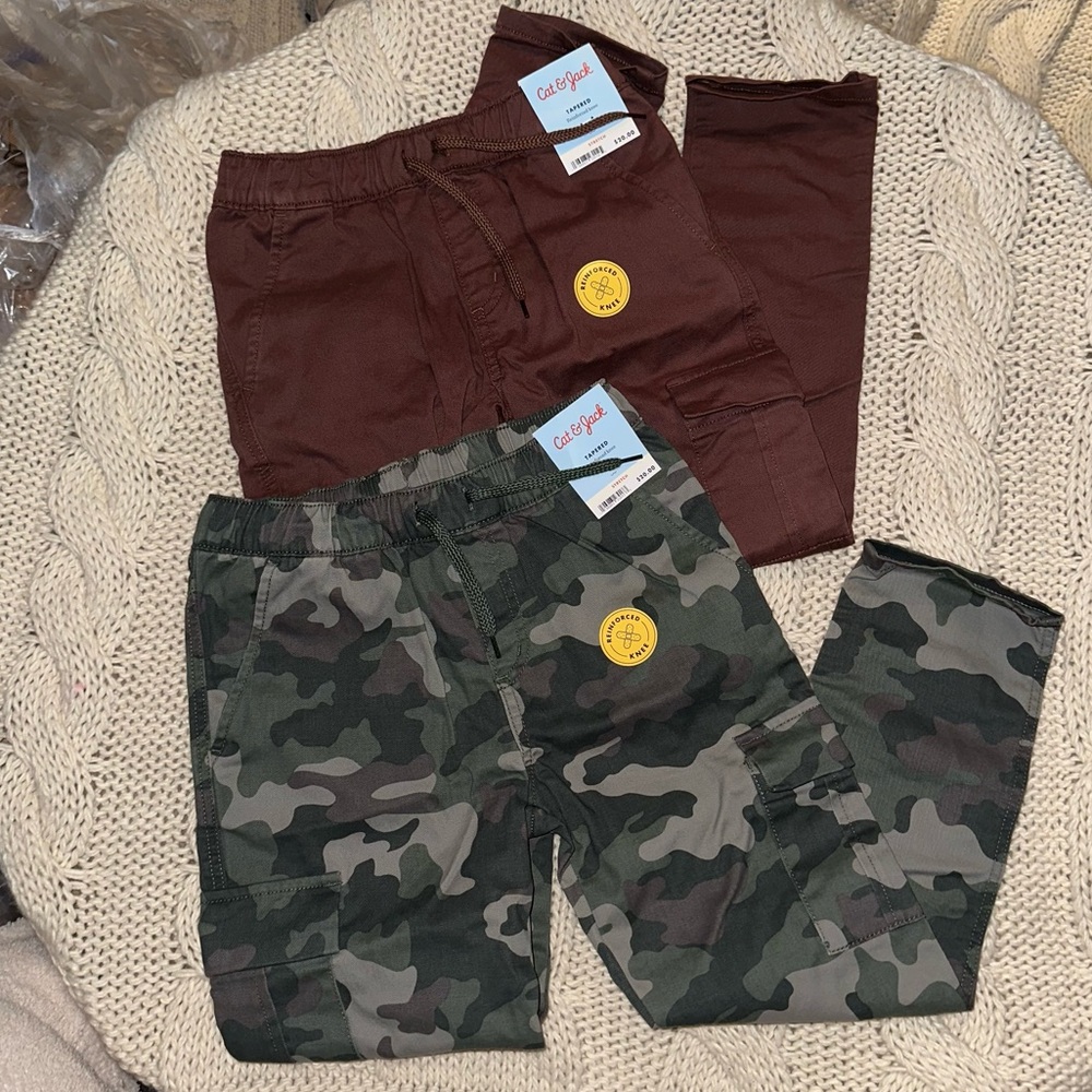 Cat & Jack Boys stretch tapered cargo pants bundle deal ! - Picture 3 of 16
